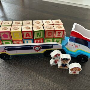 ✨3/$30✨ Melissa & Doug Paw Patrol Wooden ABC Block Truck